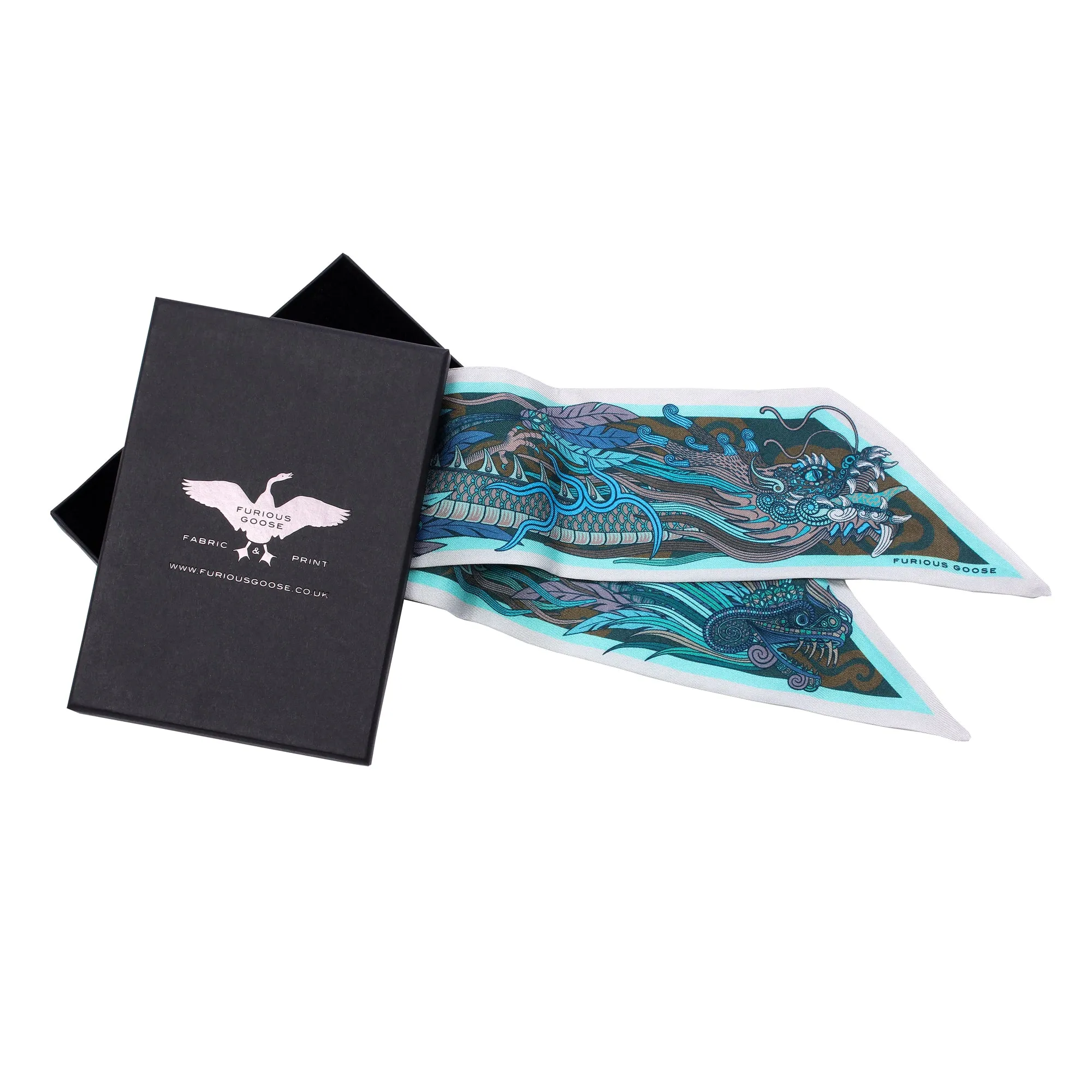 Dragon Bow Caelum, Silk Ribbon Scarf