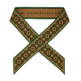 Dress to Impress – Racing Green and Gold, Mini Silk Ribbon Scarf