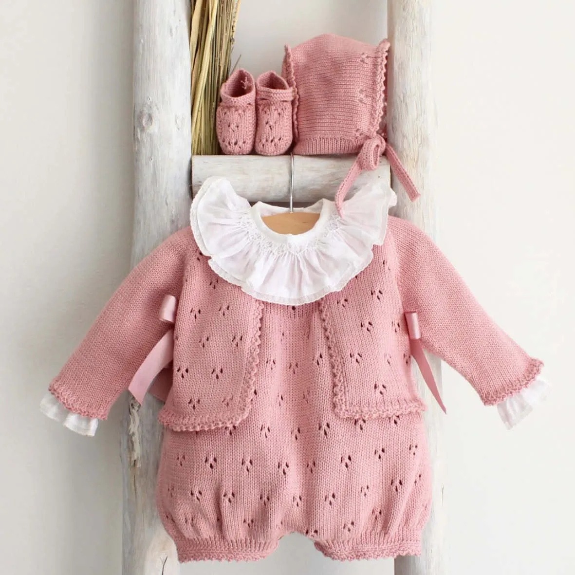 Dusty pink baby shoes
