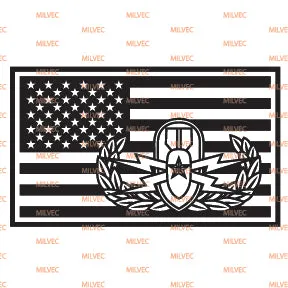 EOD Senior in US Flag Vinyl Decal