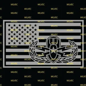 EOD Senior in US Flag Vinyl Decal