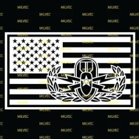 EOD Senior in US Flag Vinyl Decal