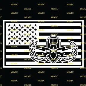 EOD Senior in US Flag Vinyl Decal