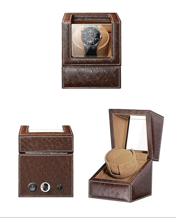 Fabrizio Ostrich Skin Box Mechanical Watch Winder