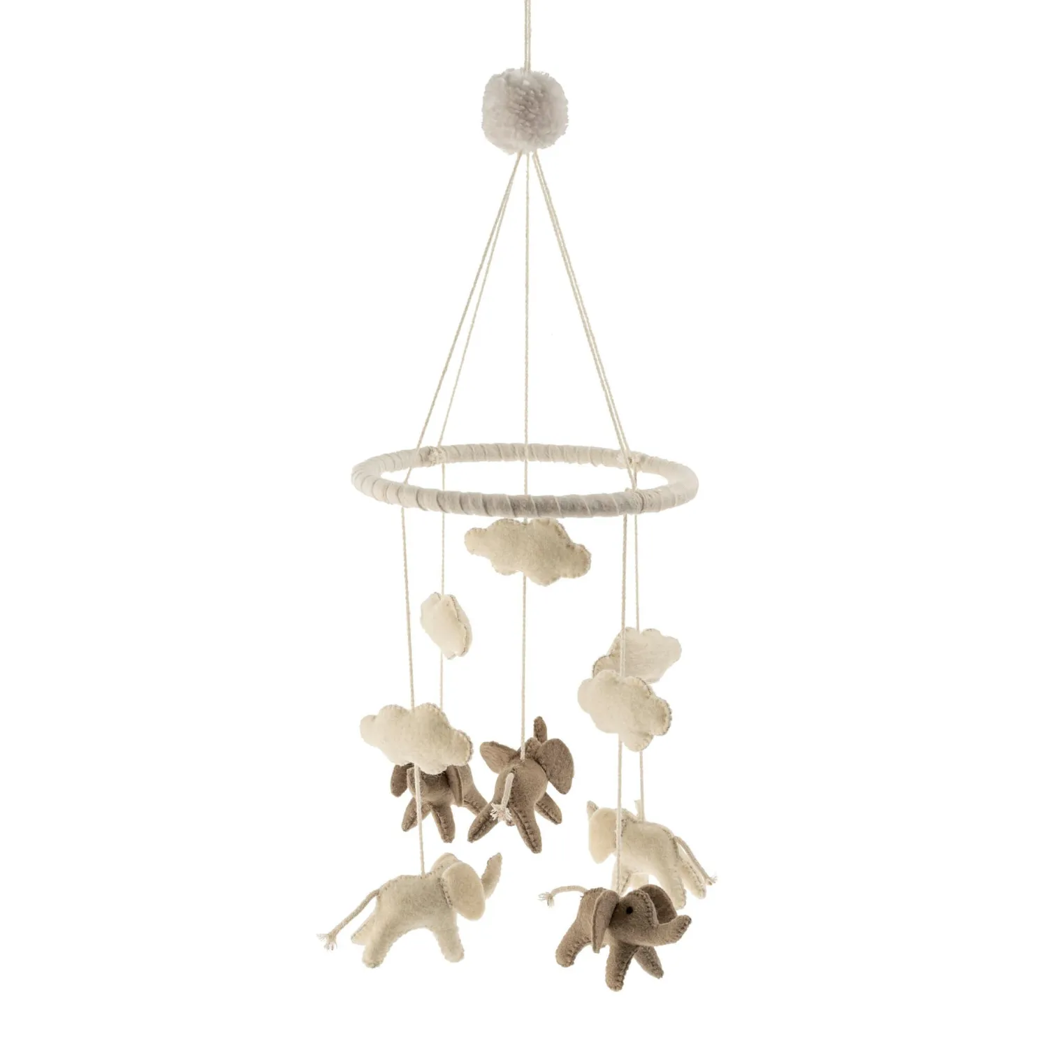 Floating Felt Elephant Baby Mobile