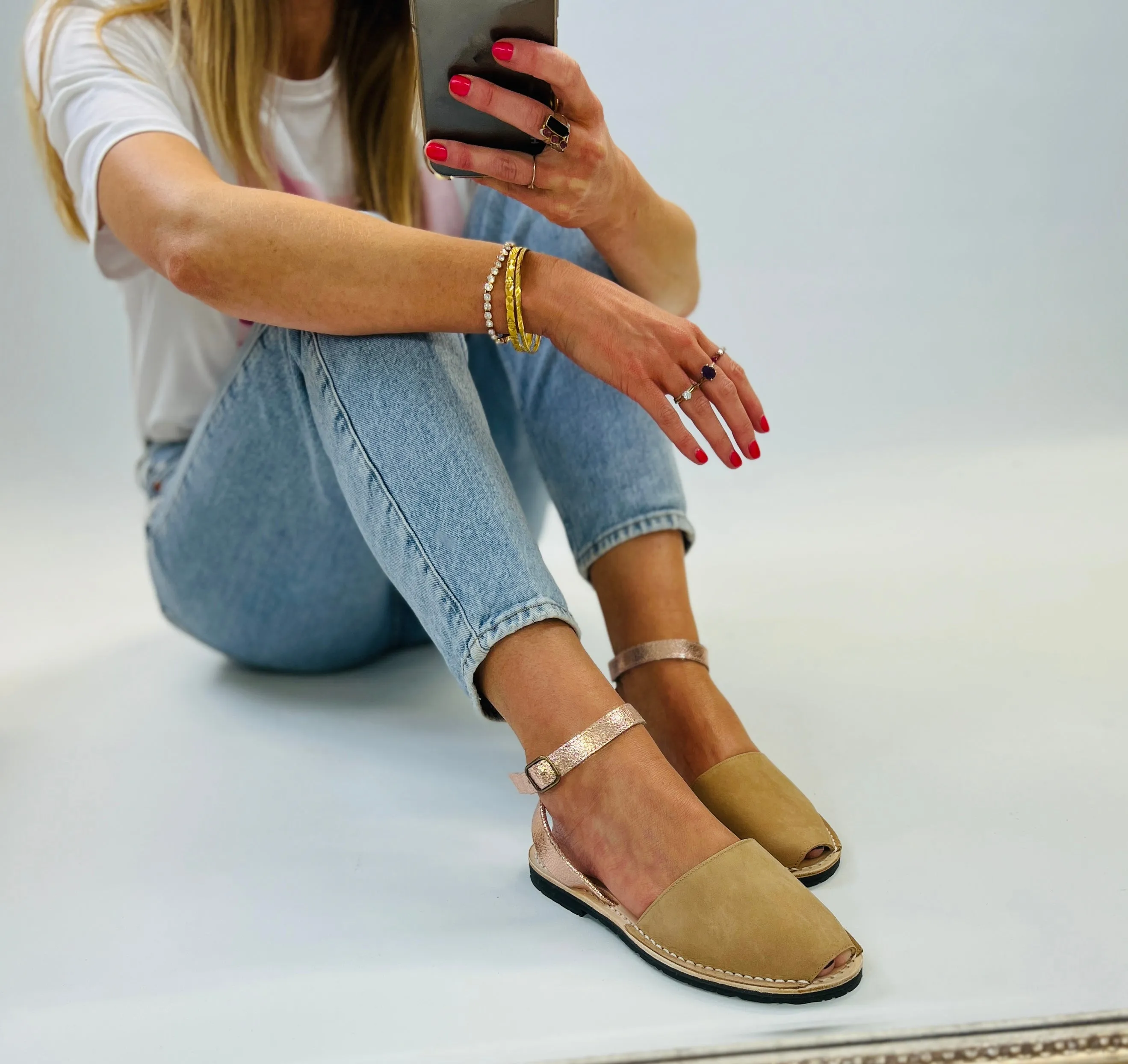Galdana Tan Ankle Strap Avarca