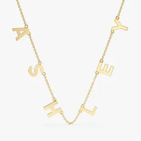 Gold Name Charm Necklace, Elisse