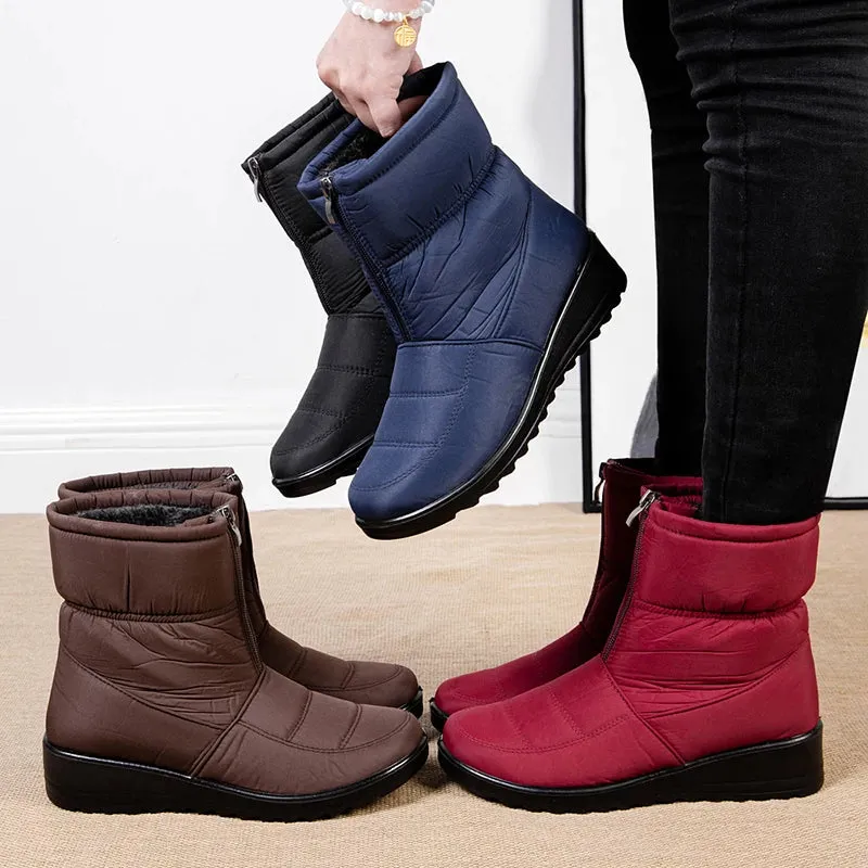 Groovywish Women Orthopedic Boots Plush Ankle Booties