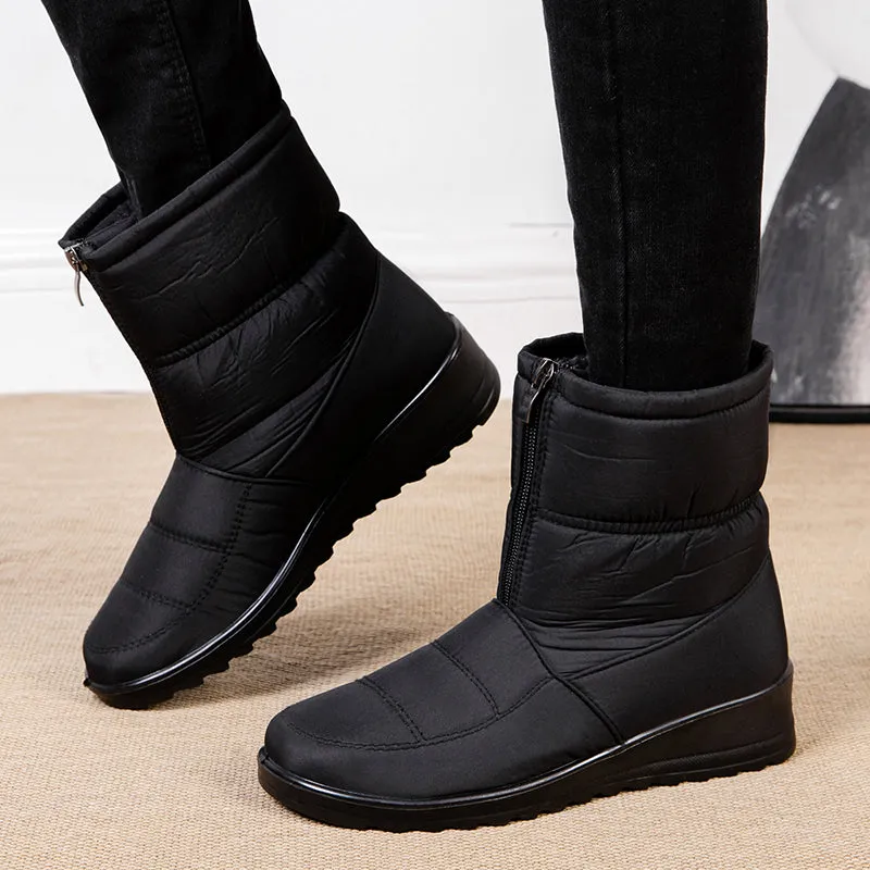 Groovywish Women Orthopedic Boots Plush Ankle Booties