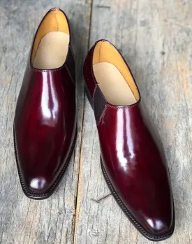 Handmade Men's Burgundy Leather Loafers, Men Designer Dress Formal Luxury Party Shoes