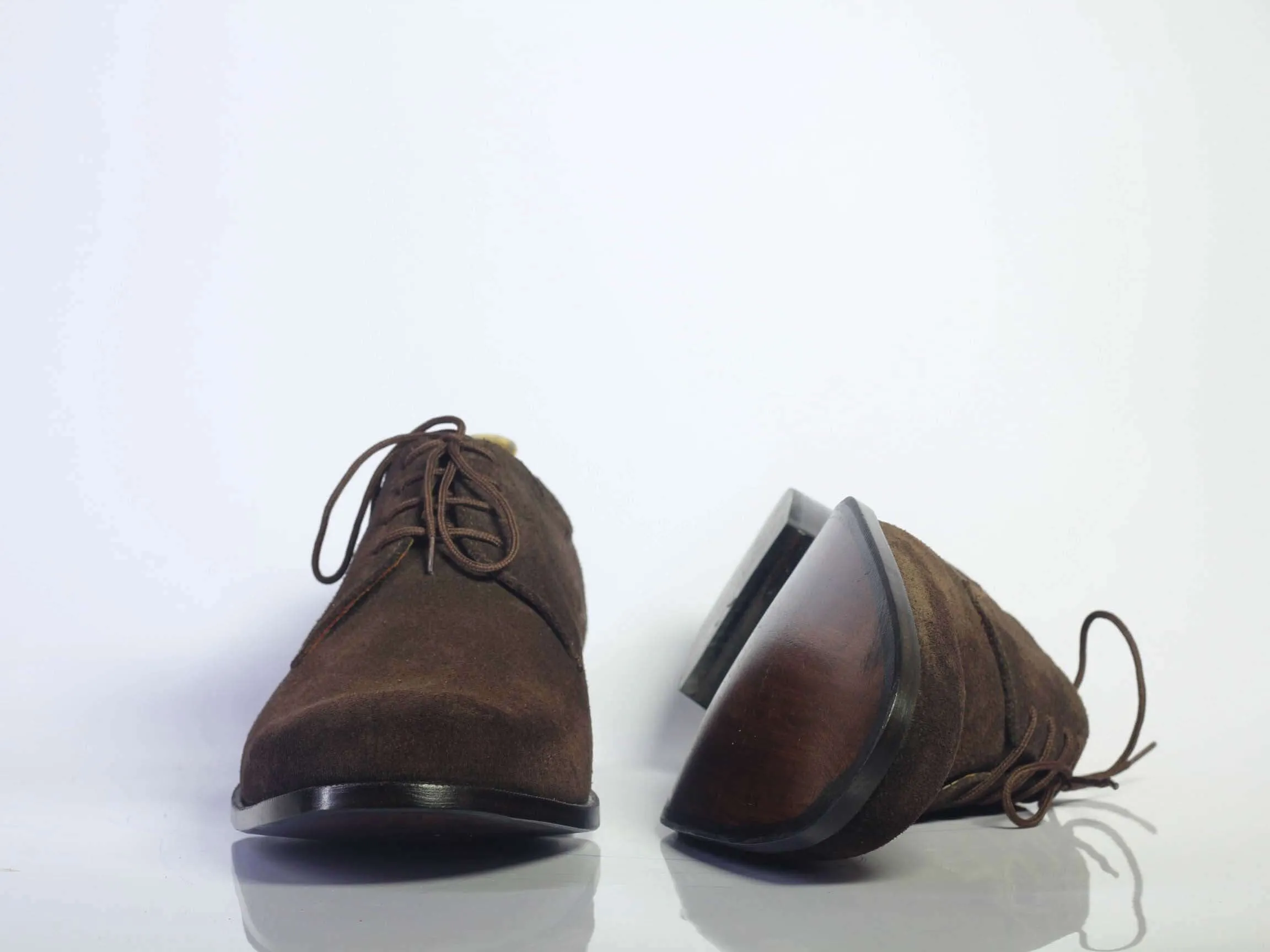 Handmade Men's Chocolate Brown Suede Lace Up Derby Shoes, Men Designer Dress Formal Luxury Shoes