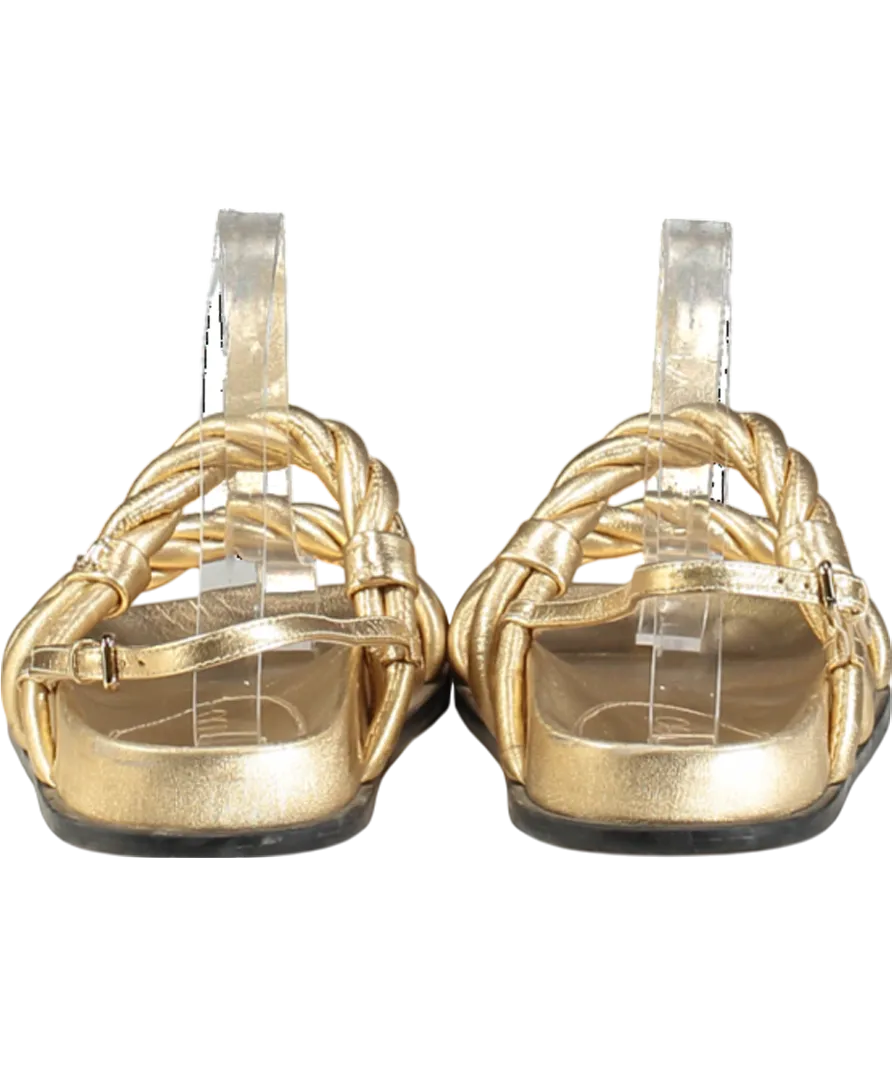 Jimmy Choo Diosa Gold leather Flat Sandals In Gold UK 4 EU 37 👠
