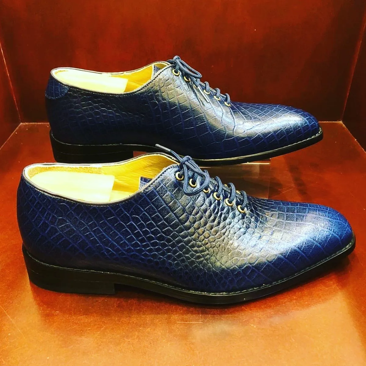 Juan Blue Leather Men's Shoes