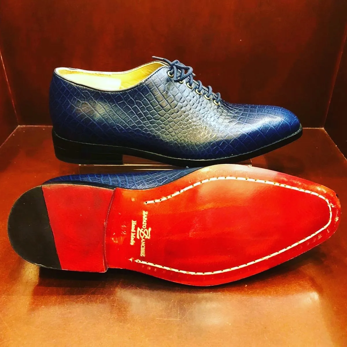 Juan Blue Leather Men's Shoes
