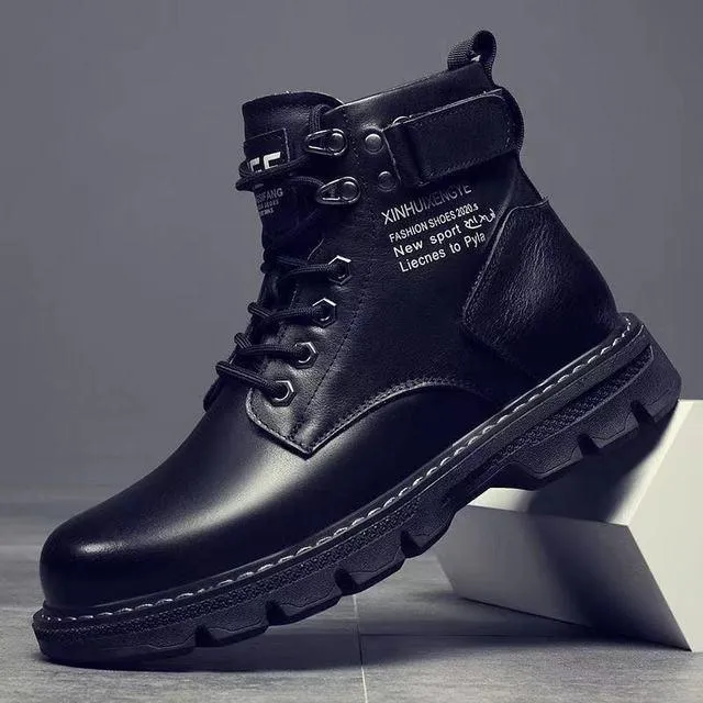 Leather Shoes High Top Fashion Boots