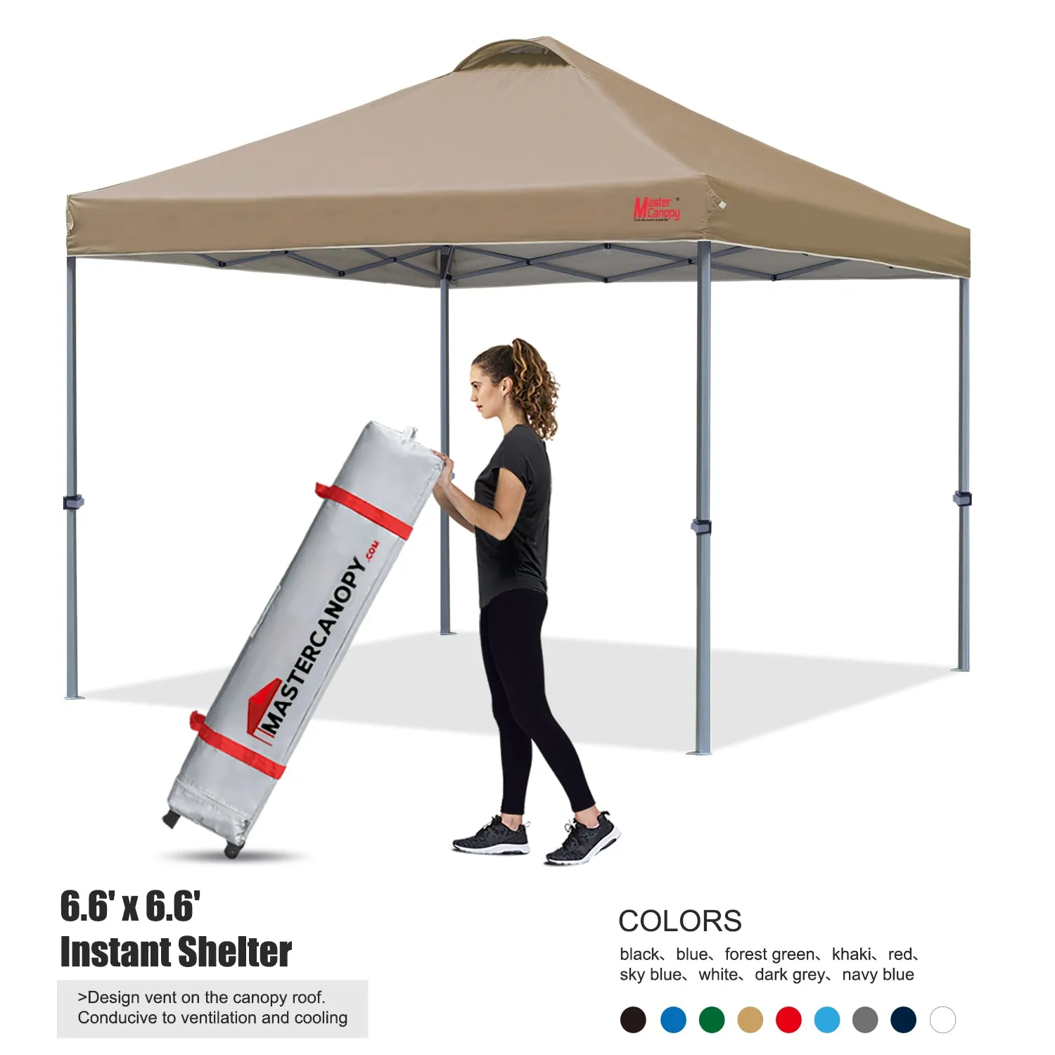 Leisure Sports Durable Ez Pop-up 10x10/12x12 Canopy Tent With Vented Top