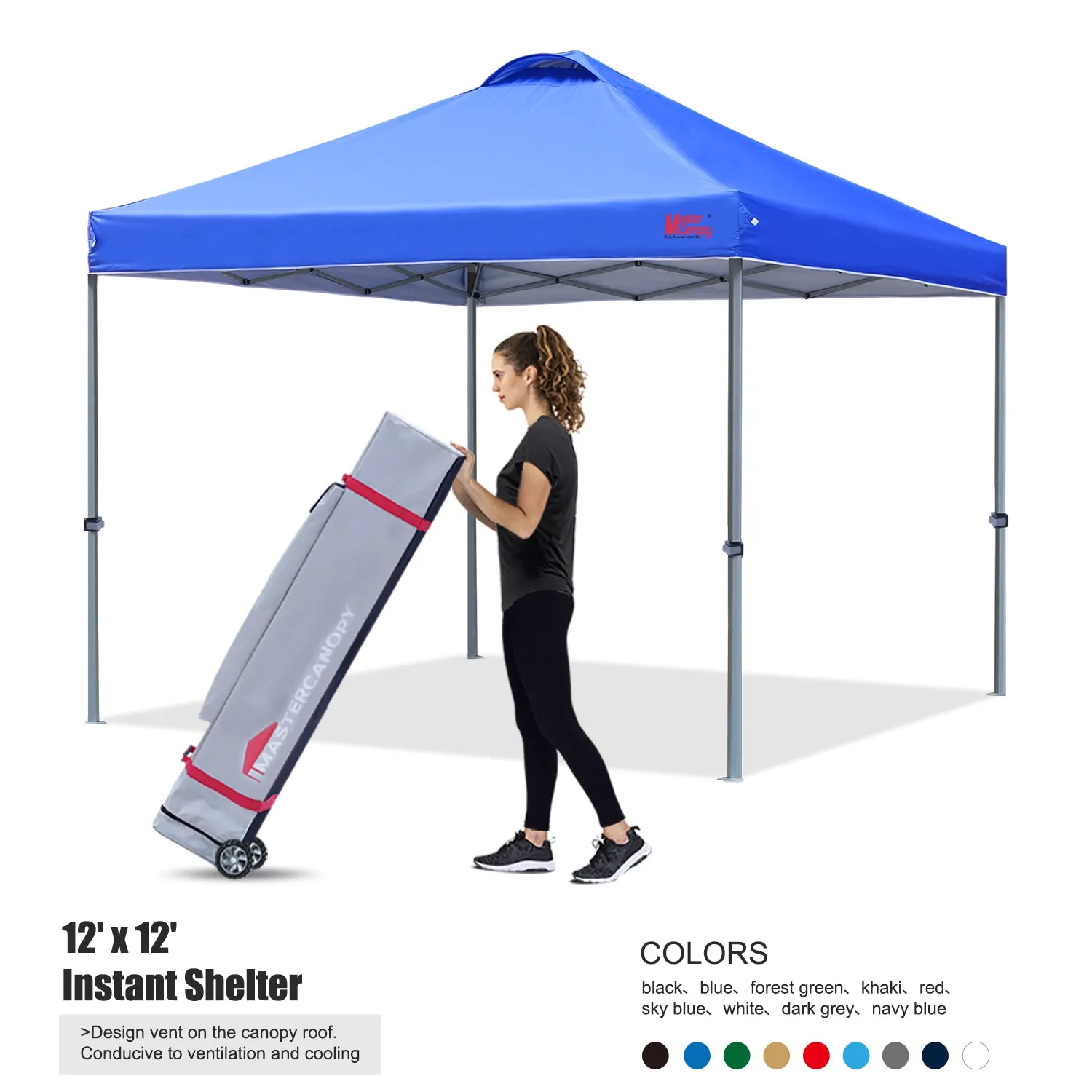 Leisure Sports Durable Ez Pop-up 10x10/12x12 Canopy Tent With Vented Top