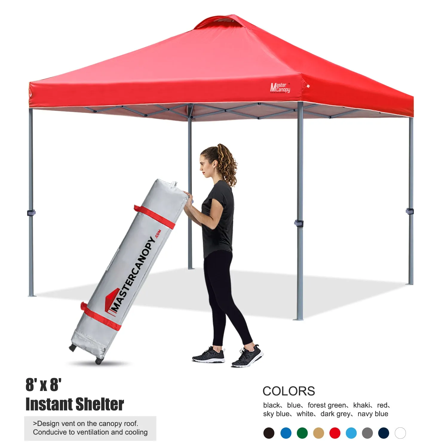 Leisure Sports Durable Ez Pop-up 10x10/12x12 Canopy Tent With Vented Top