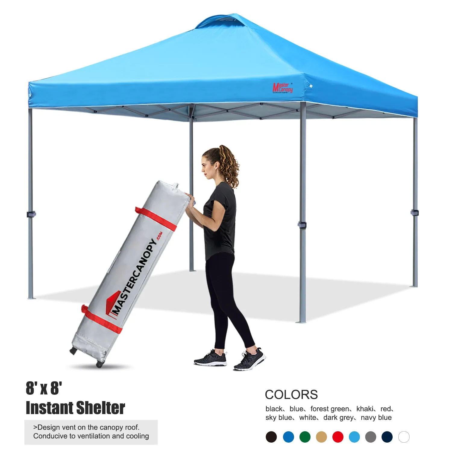 Leisure Sports Durable Ez Pop-up 10x10/12x12 Canopy Tent With Vented Top