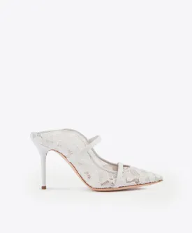 Maureen 85 - White Lace Stiletto Mule
