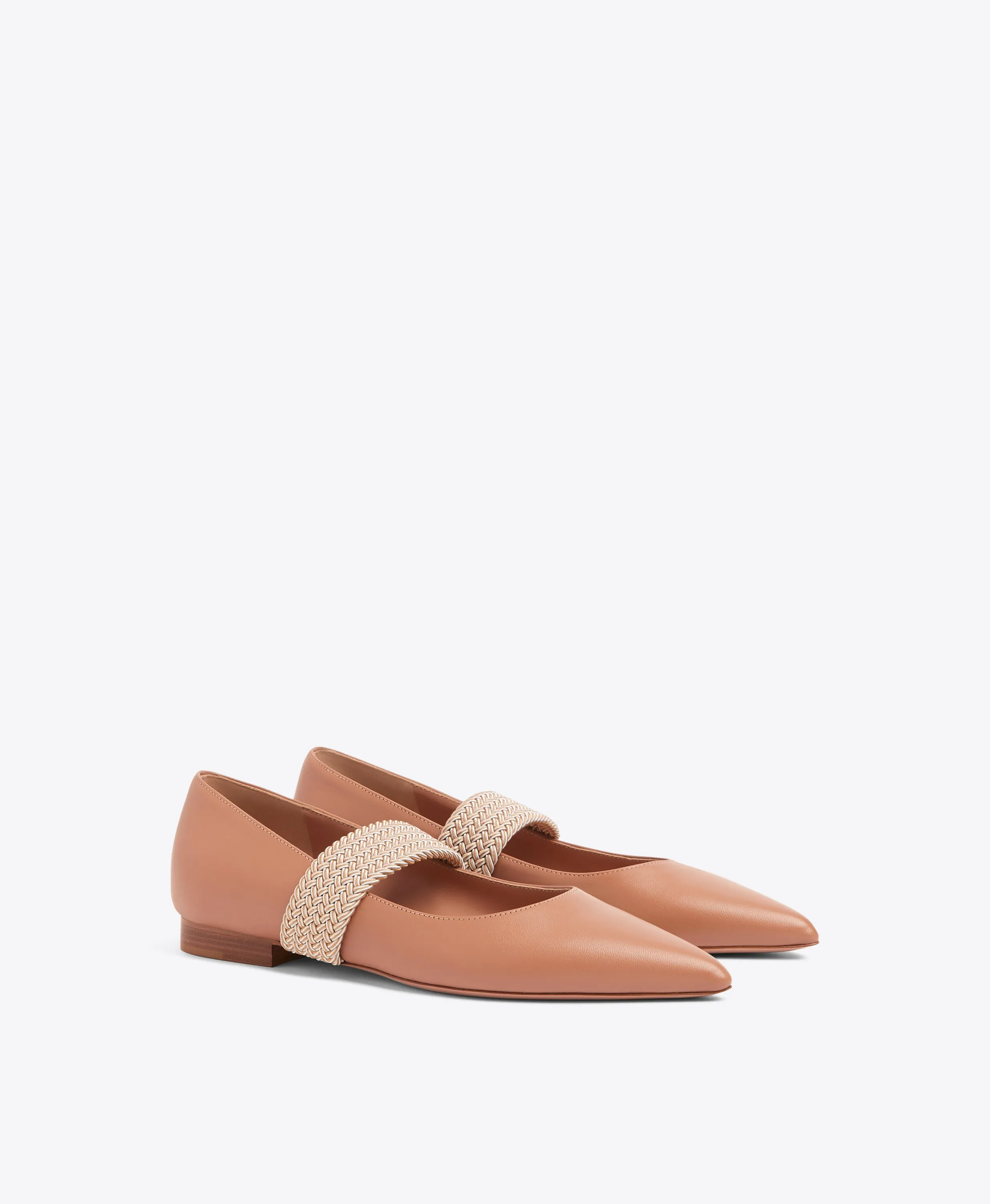 Melanie Blush Leather Flat Pumps