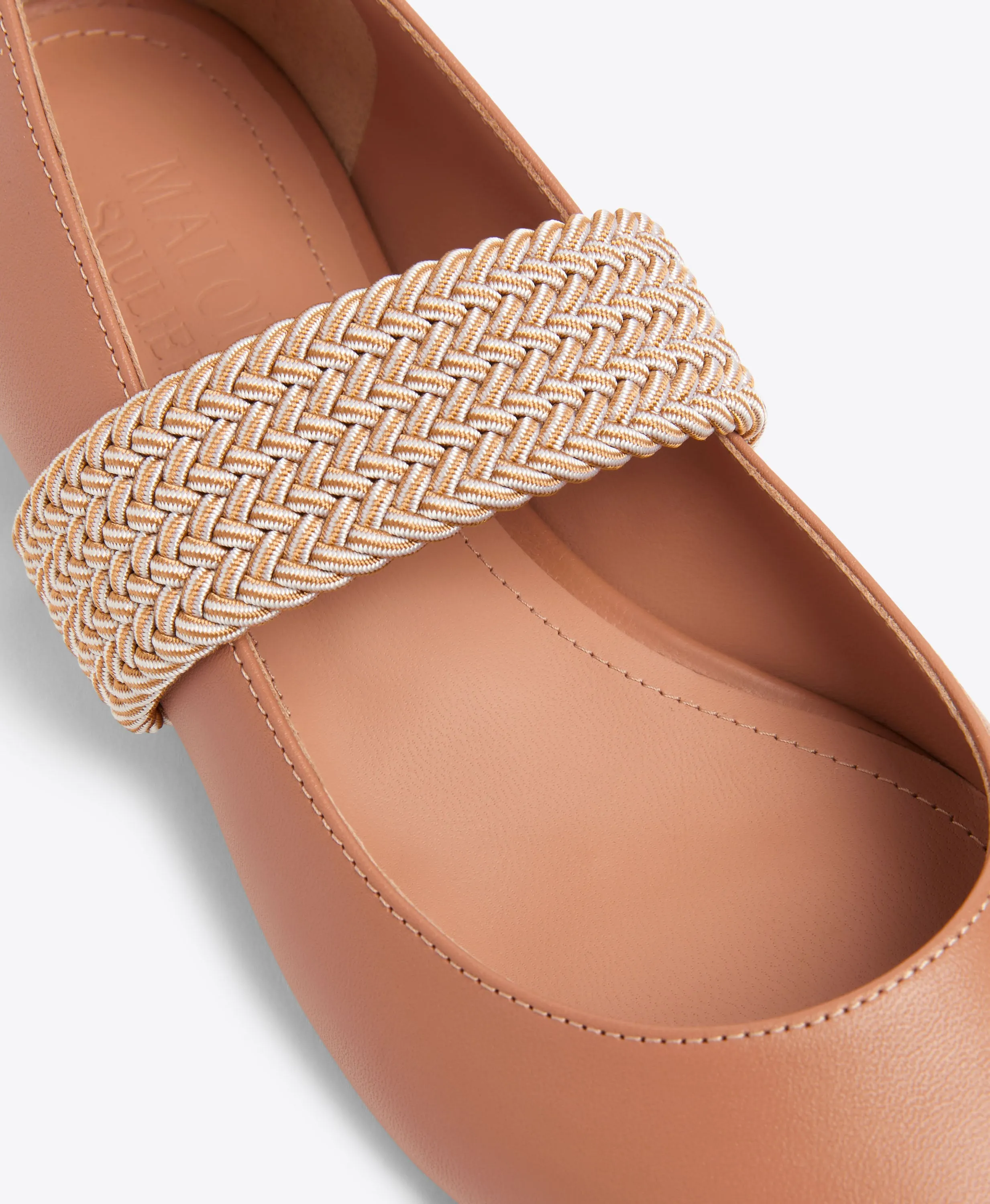 Melanie Blush Leather Flat Pumps