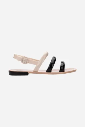 Melissa Essential Wave Sandals in Beige/Black