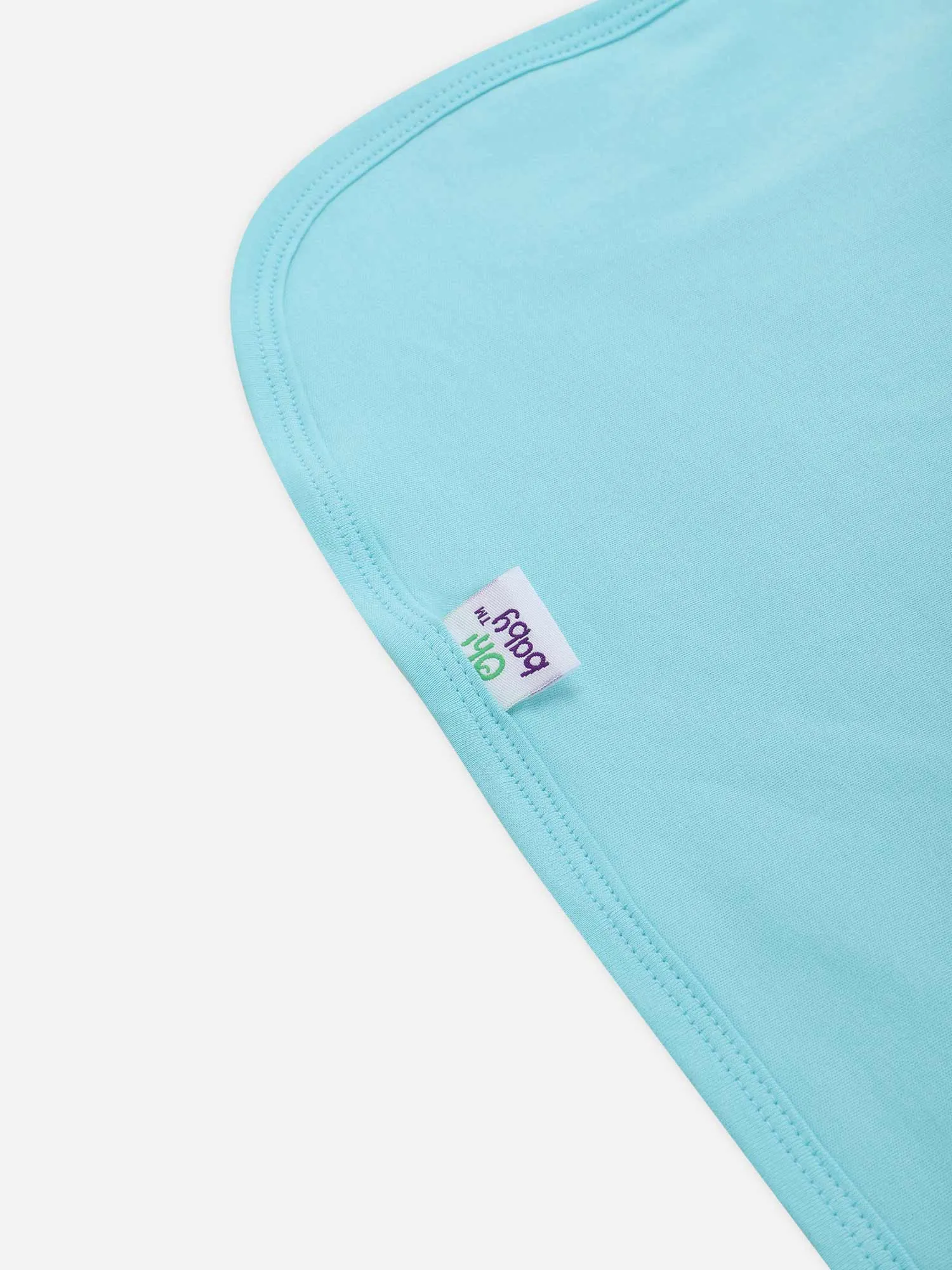 Naidu Hall Oh Baby Plain Embroidery Cotton Carry Towel - Light Blue - Hood Terry Print