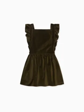 Olive Cora Velvet Girl Pinafore Skirt