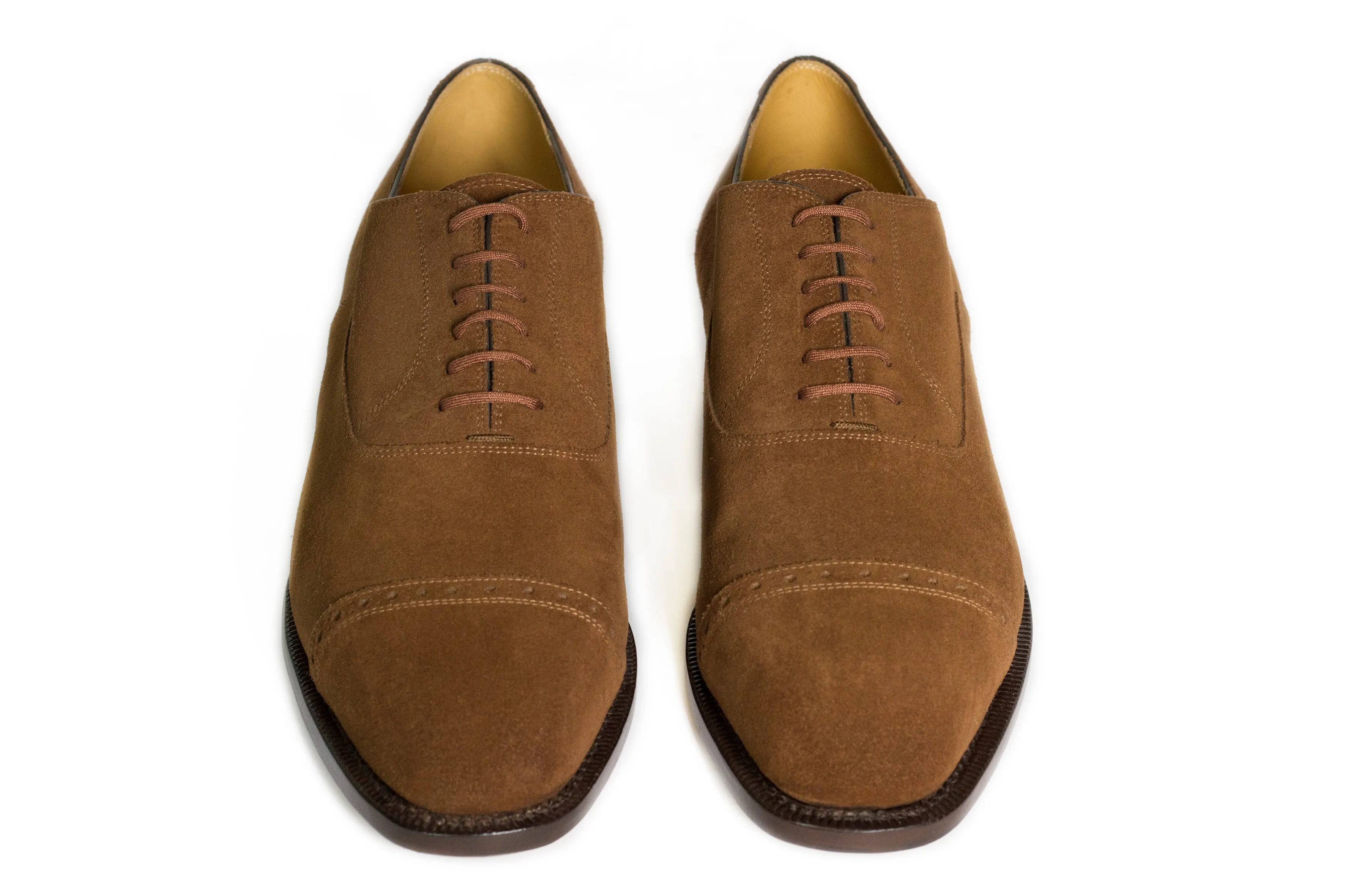 OXFORD SEMI.FULL BROGUE WITH TOE CAP IN FULL GRAIN LEATHER AND SUEDE LEATHER