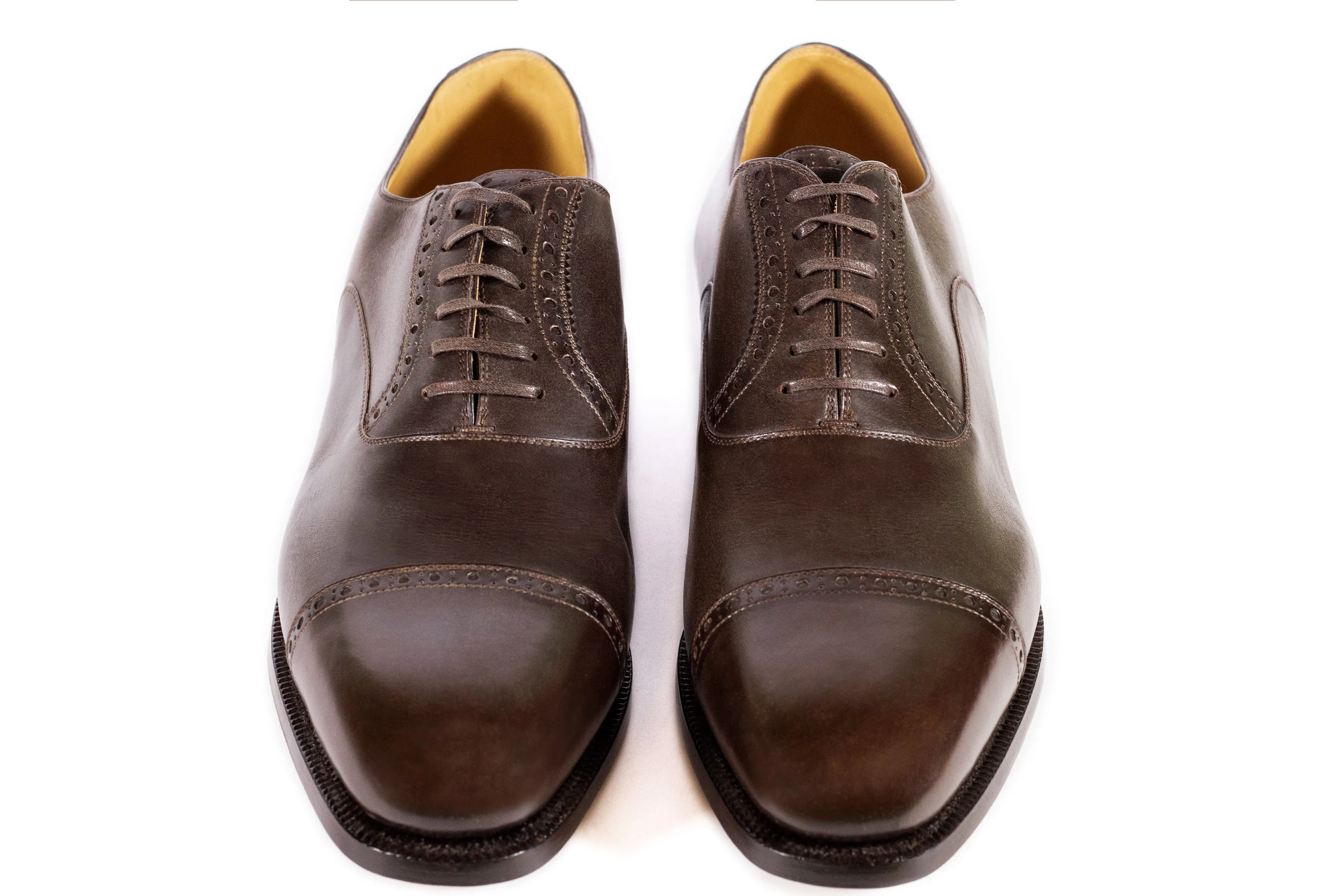 OXFORD SEMI.FULL BROGUE WITH TOE CAP IN FULL GRAIN LEATHER AND SUEDE LEATHER