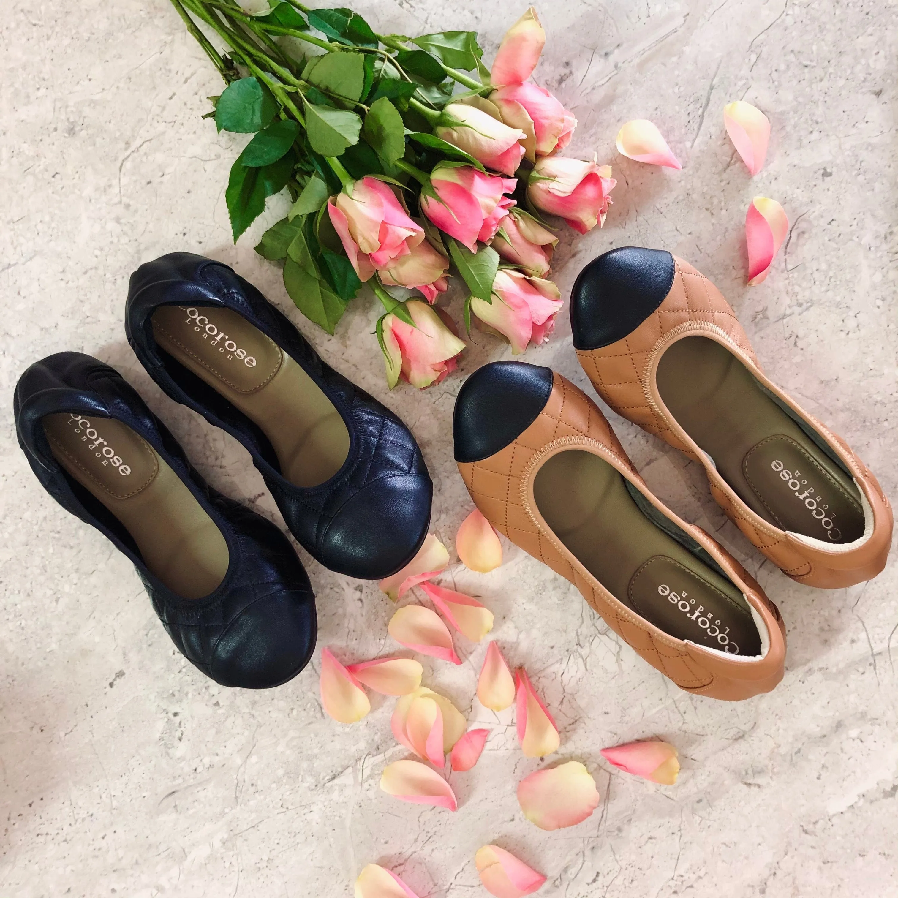 Piccadilly - Quilted Black Ballerinas