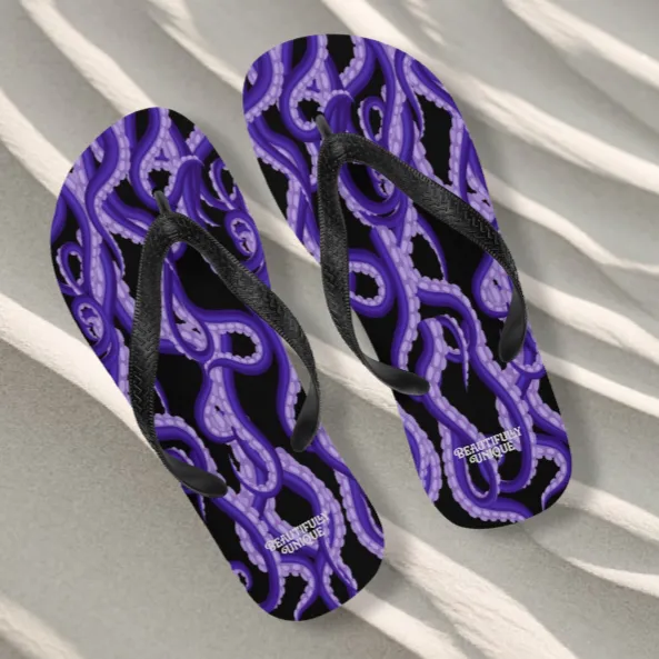 Purple Tentacles Flip-Flops