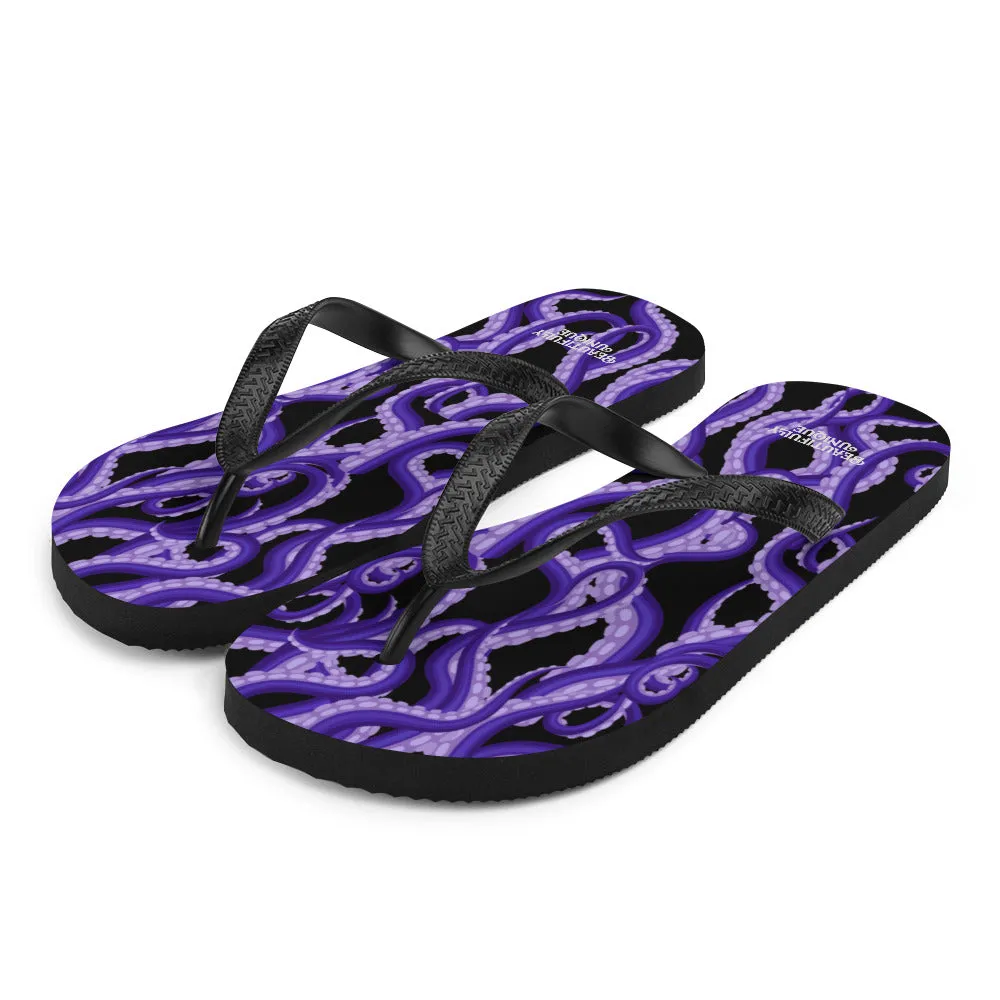 Purple Tentacles Flip-Flops