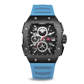 Racing | F-150 Chrono-Black Watch (Light Blue Strap)