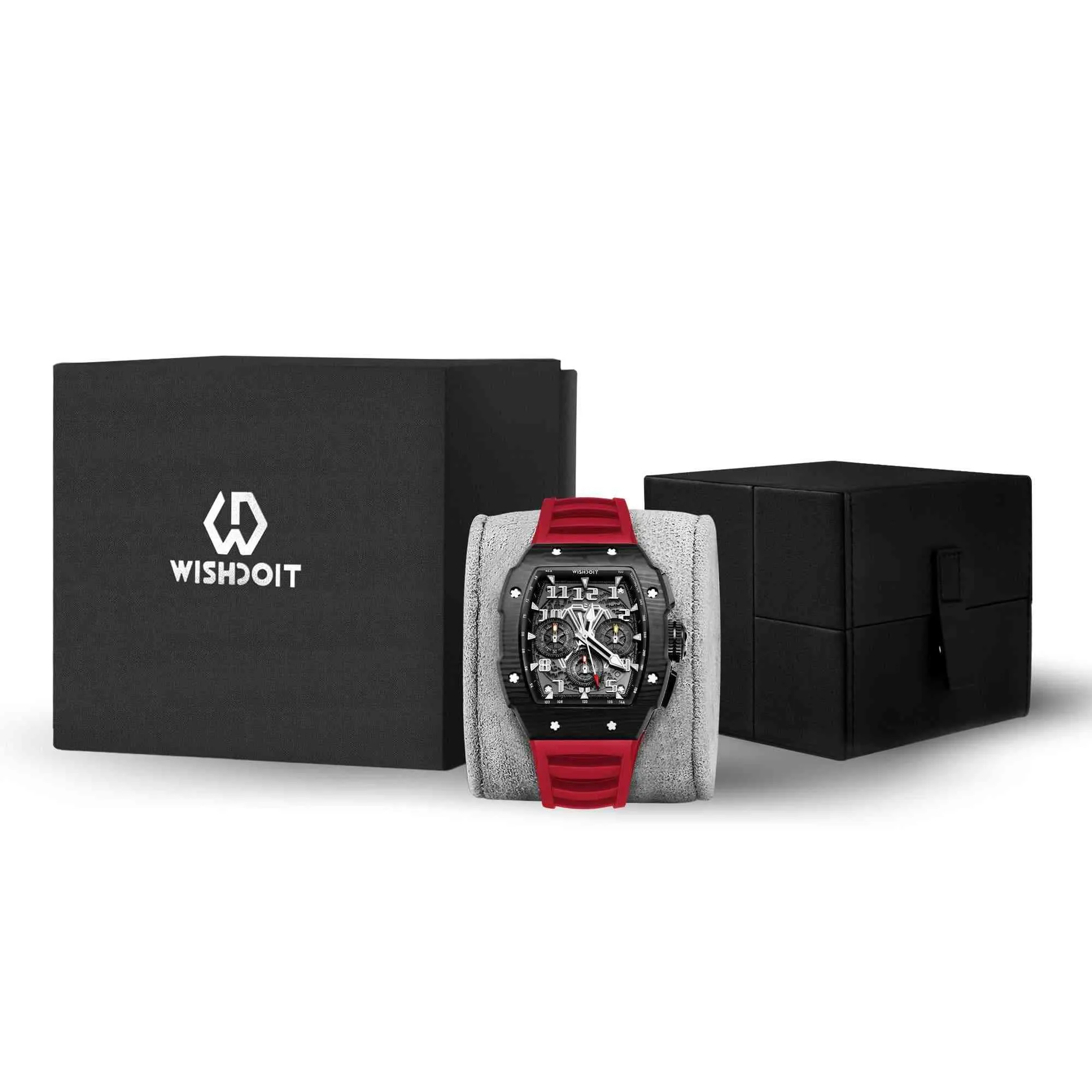 Racing | GT Chrono-Black Watch (Red Strap)
