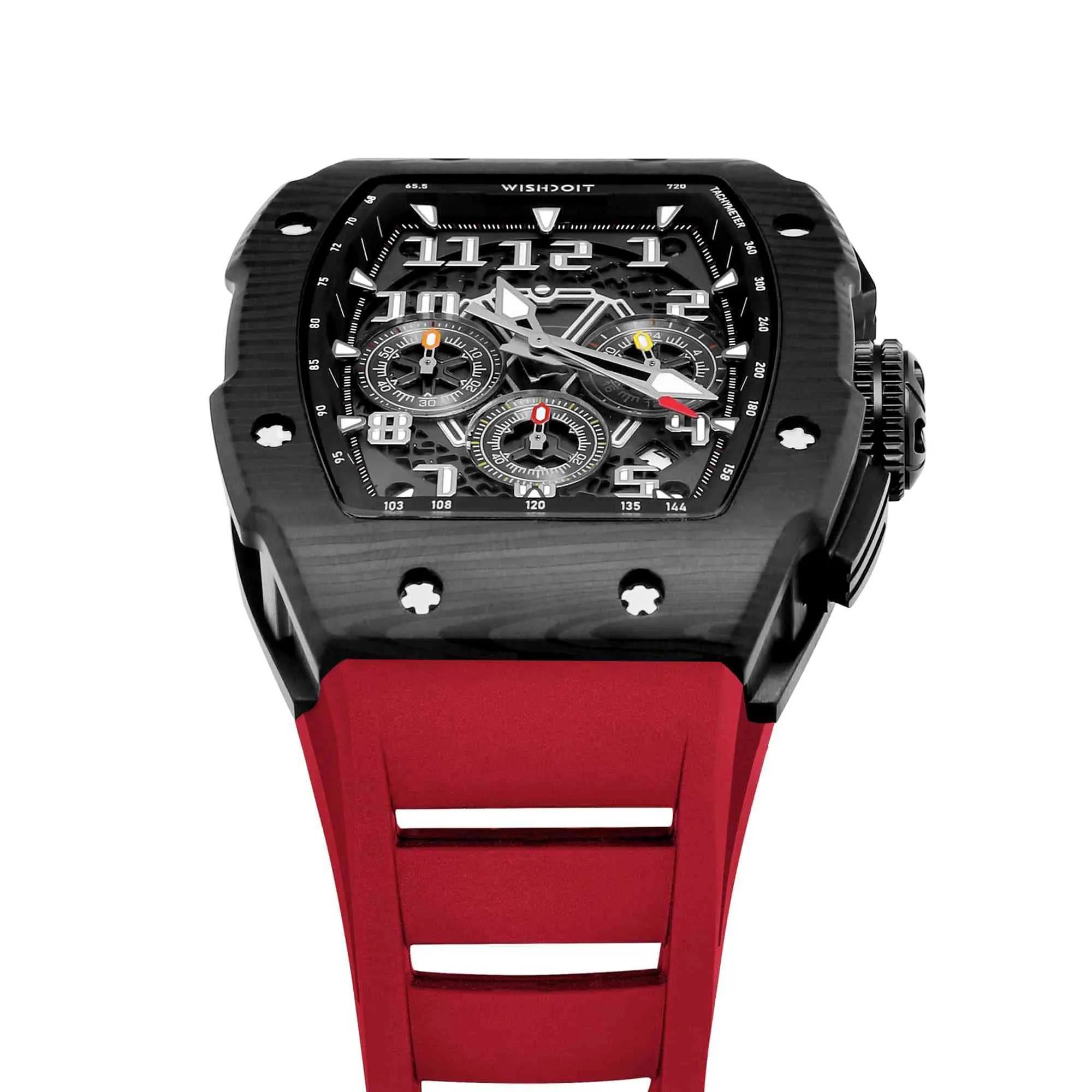 Racing | GT Chrono-Black Watch (Red Strap)