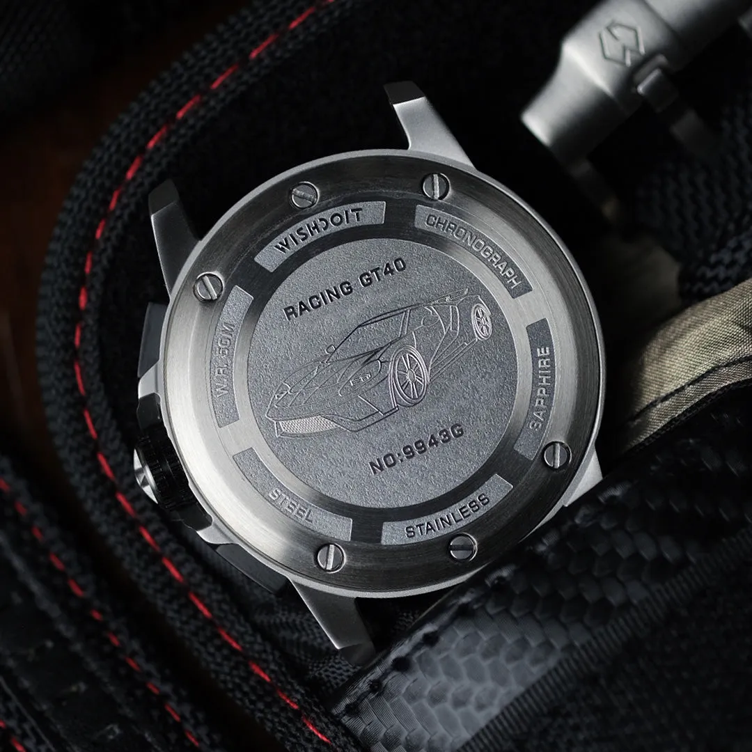 Racing | GT40 Chrono-Silvery Watch (Grey Strap)