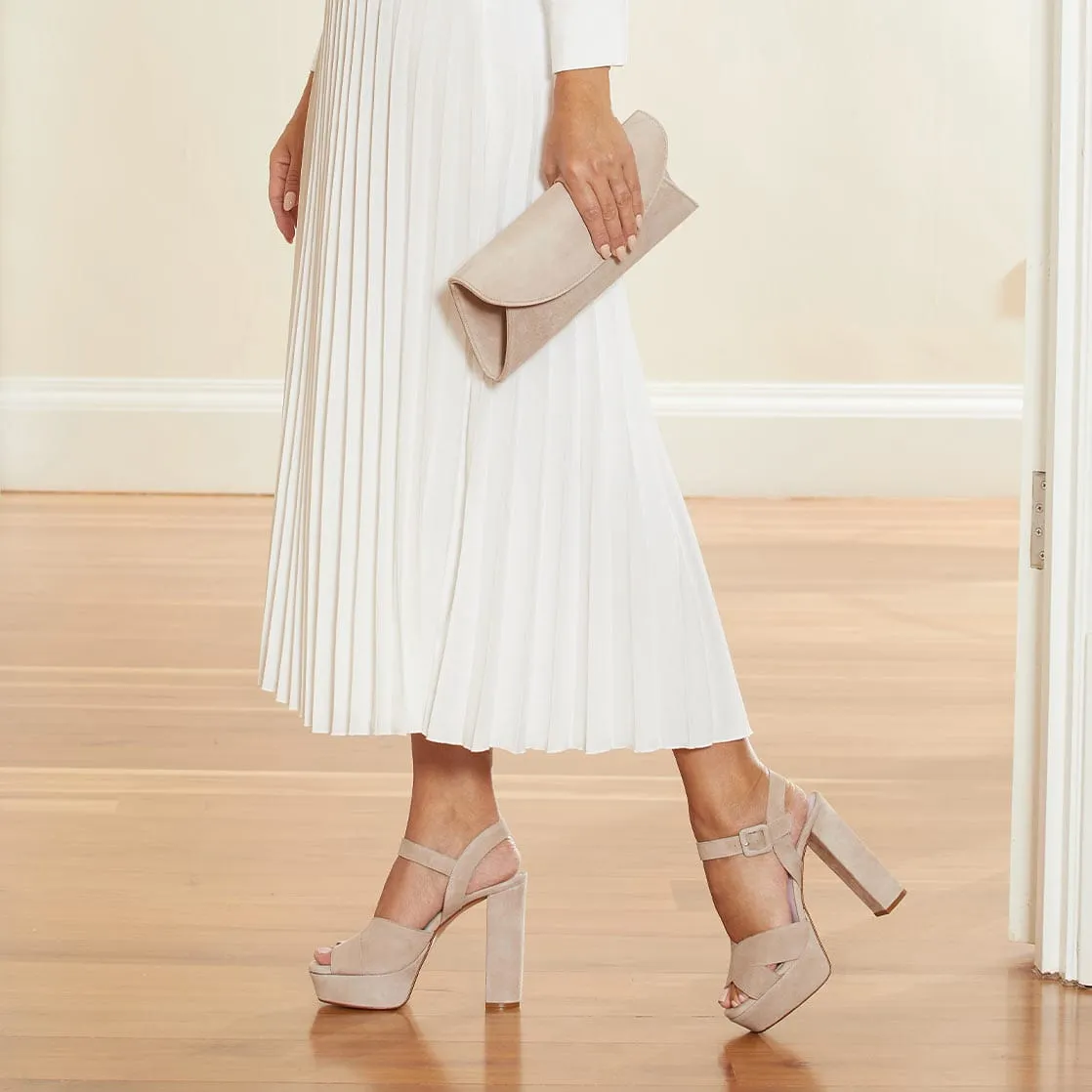 Remy: Pale Taupe Suede