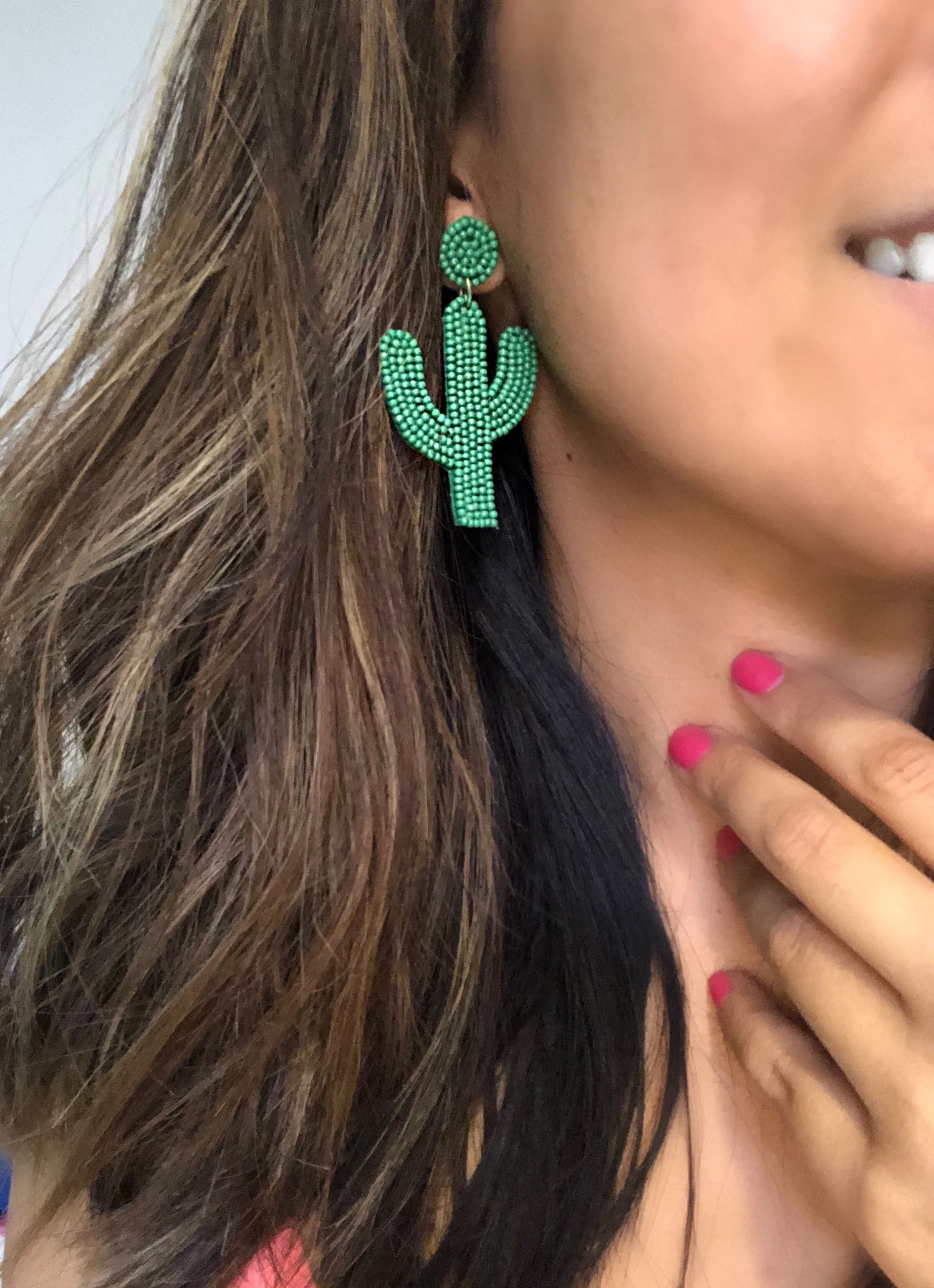 Restock! Tubac Beaded Cactus Statement Earrings