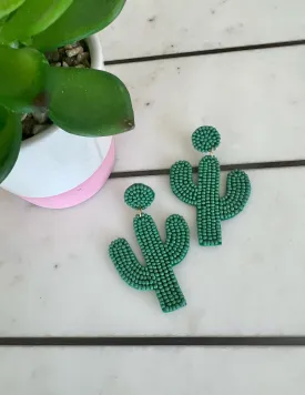Restock! Tubac Beaded Cactus Statement Earrings