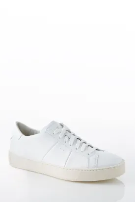 Santoni Leather Low-Top Sneaker in White
