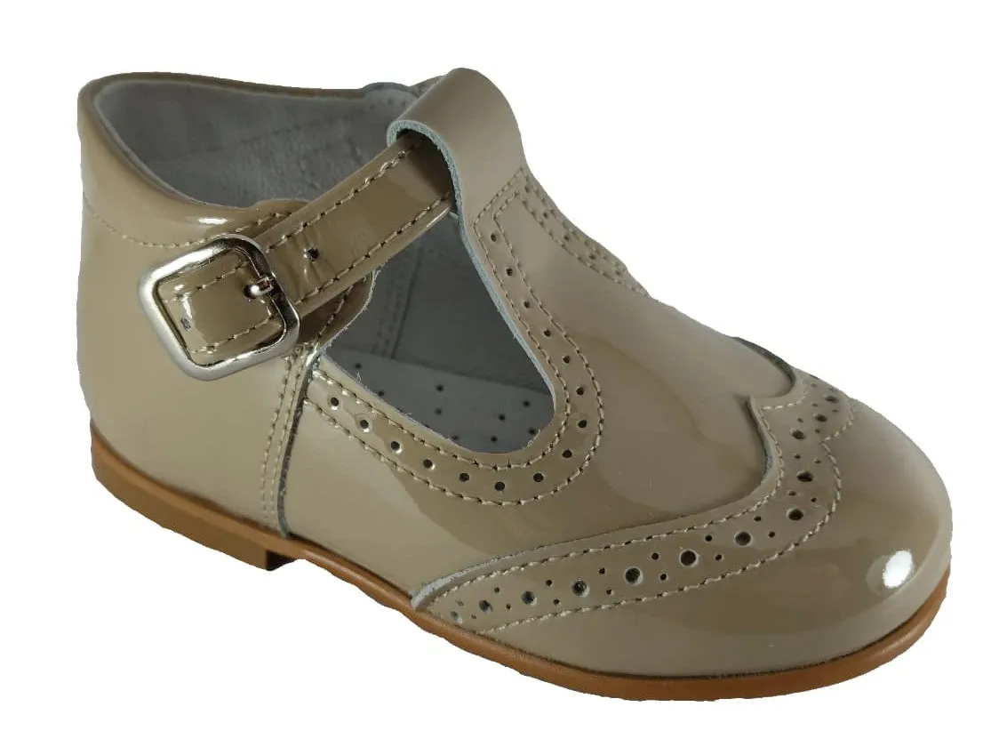 Shawn & Jeffery Baby Patent Tan Hightop T-Strap