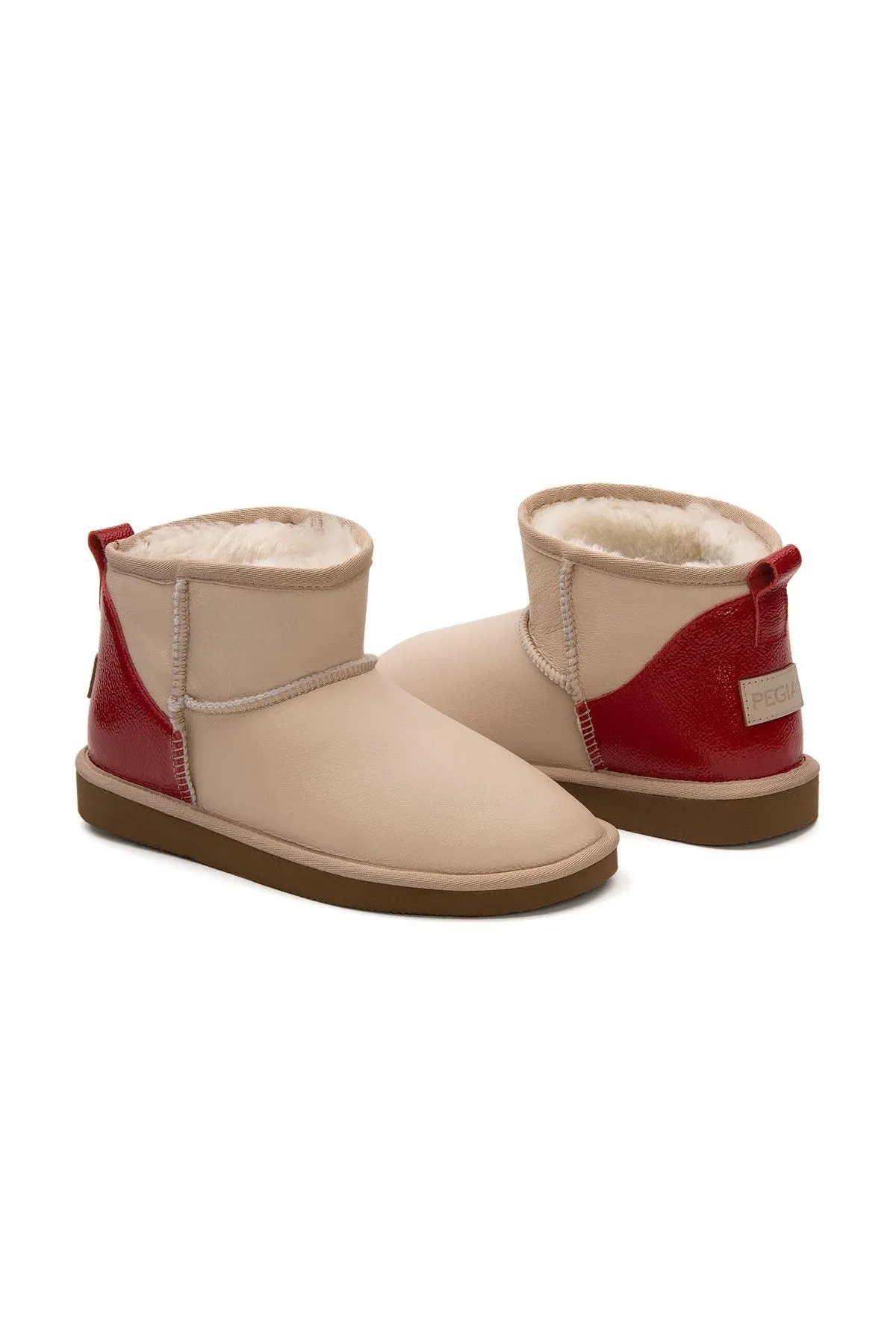 Sheepskin Women's Mini Boots 191136 Red