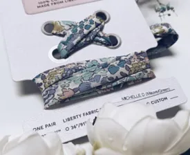 Shoelaces- liberty Michelle Green/mauve medium