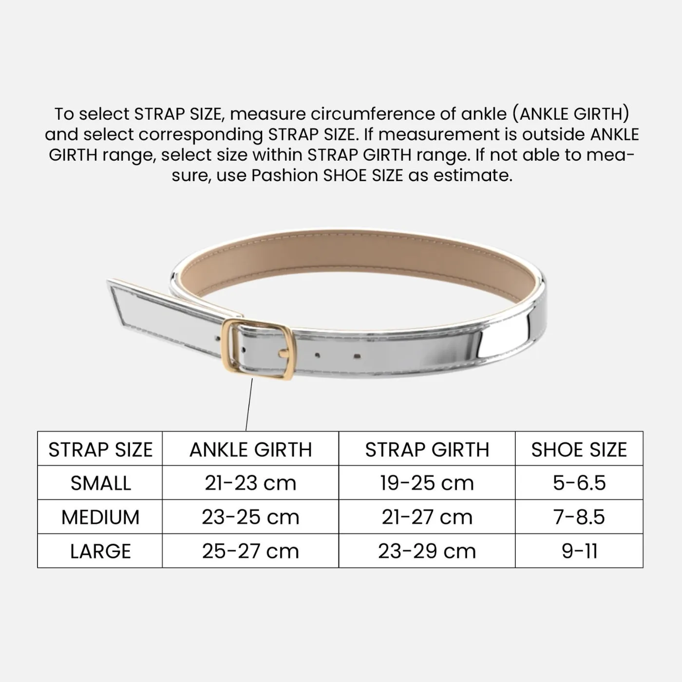 Silver Metallic Patent Ankle Strap