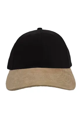 SMF Black Faux Suede Bill Cap