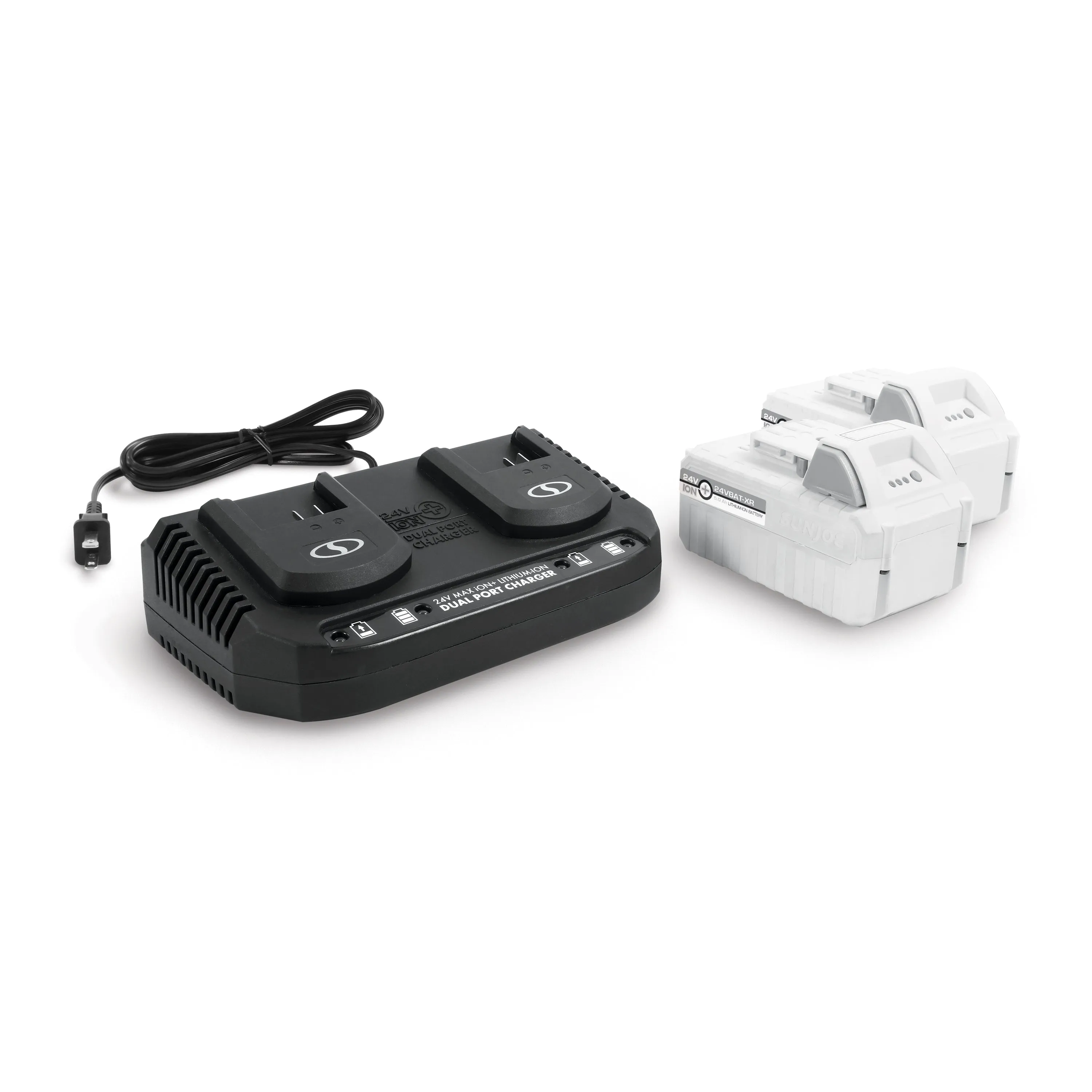 Snow Joe   Sun Joe 24V-5AMP-SK2D CERTIFIED AUTHENTIC 24-Volt* Starter Kit | W/ 2 x 5.0-Ah Batteries   Dual Port Charger