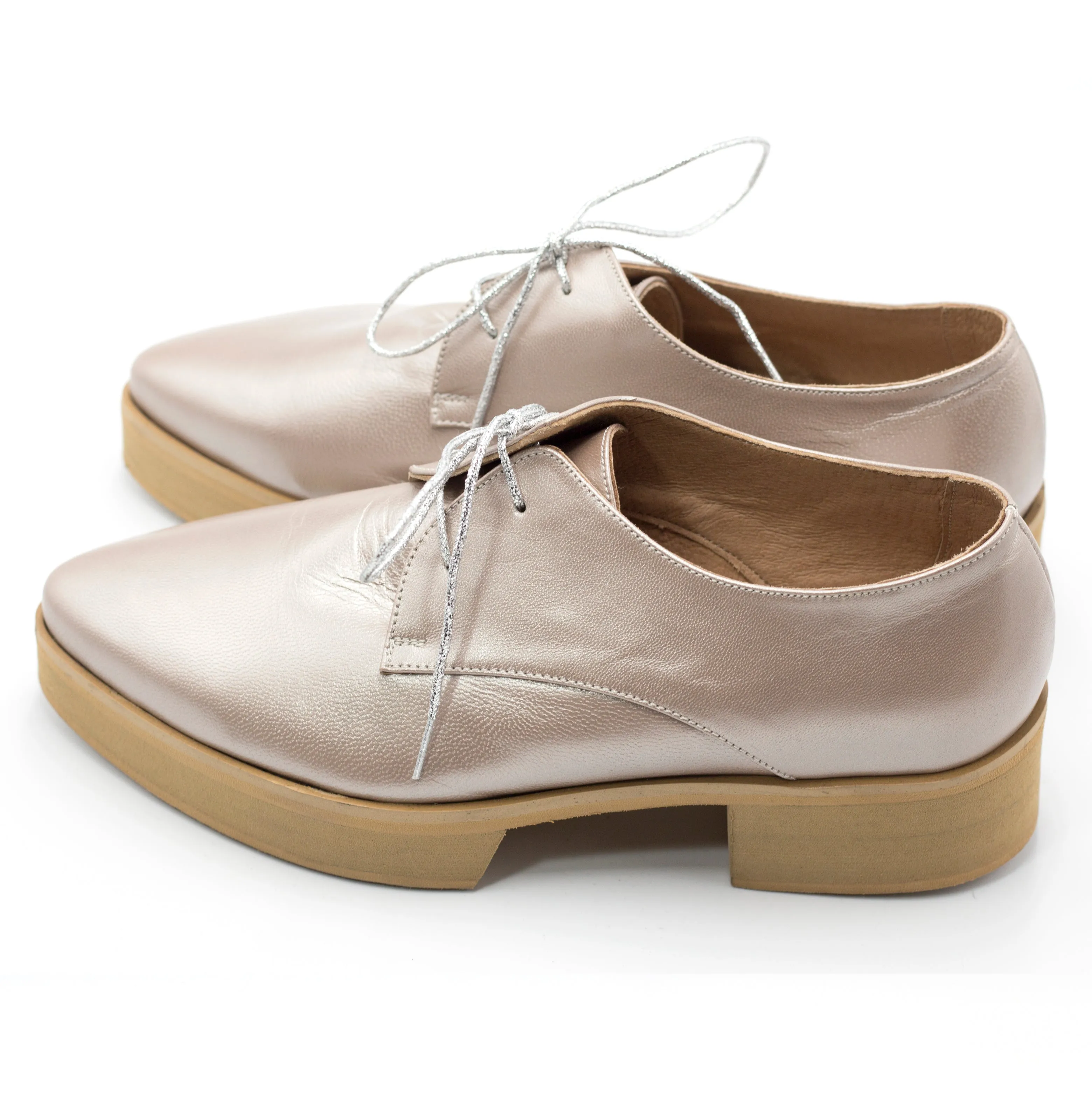 Stockholm - Thick Sole Shoes- Metalic Powder