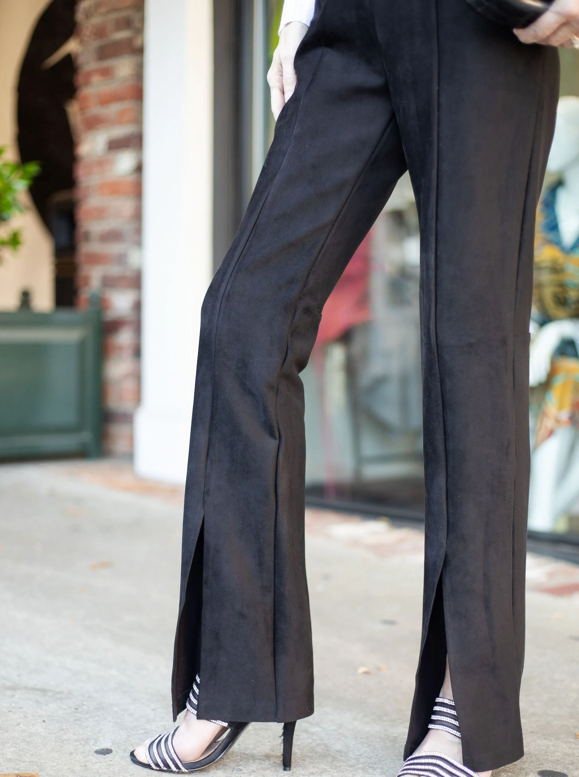 Suede Split Front Pant